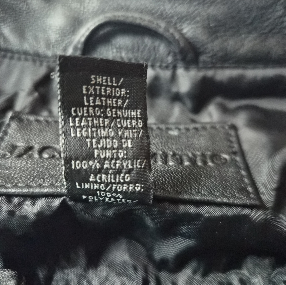 ​Jaclyn Smith Genuine Black Leather & Knit Mixed Media Zip Jacket - XL - Picture 3 of 8